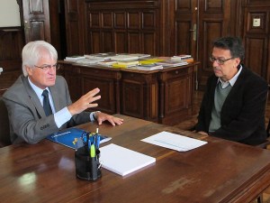 Roberto Engler e o secretário da Cultura, Marcelo Mattos.