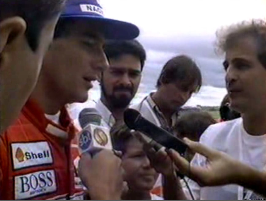 Ayrton Senna na inauguração do kartódromo.