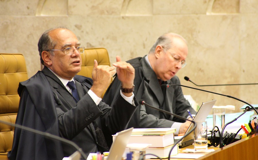 Gilmar Mendes em sessão plenária. Foto de Gervásio Baptista. STF.